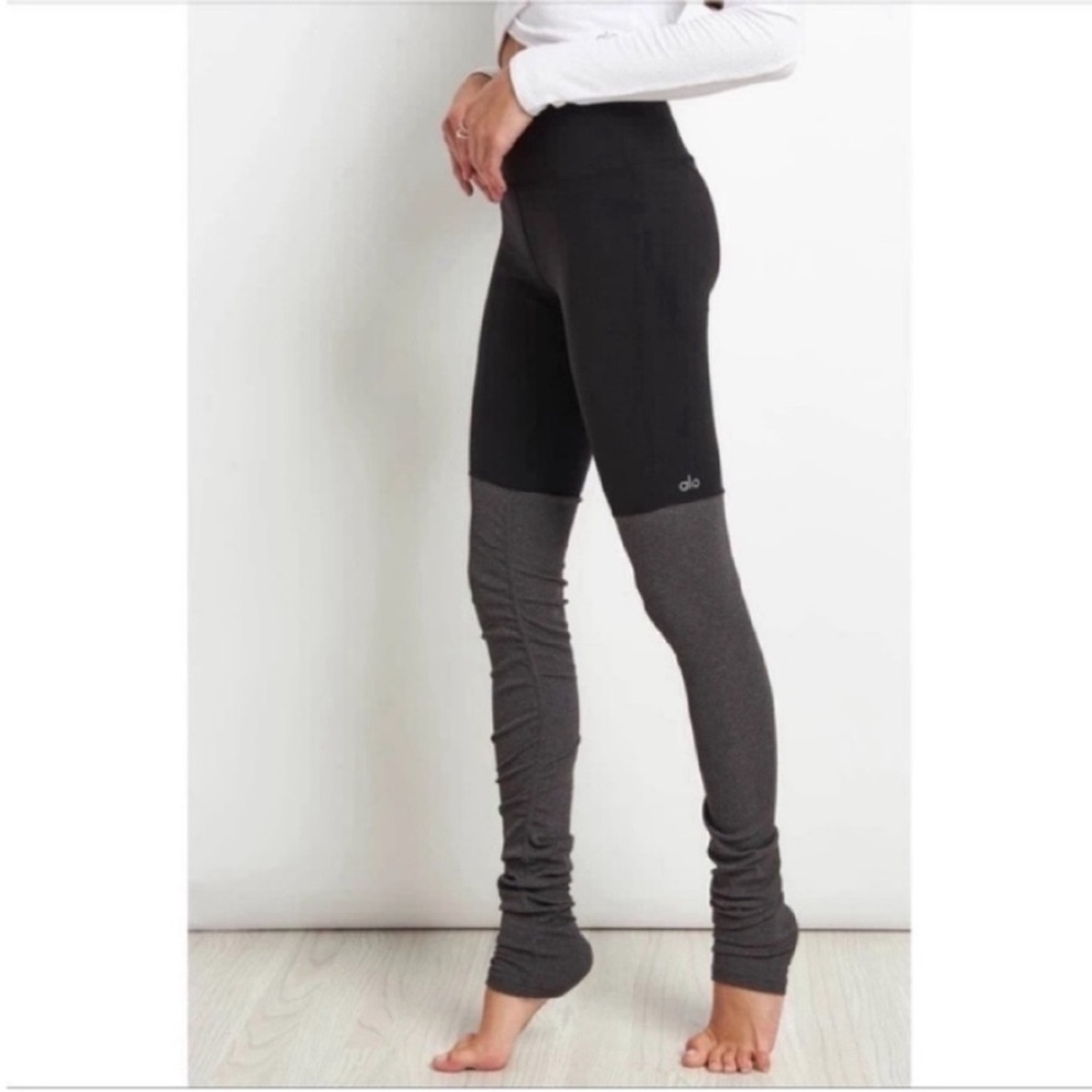 ALO Yoga Goddess leggings black gray high waisted